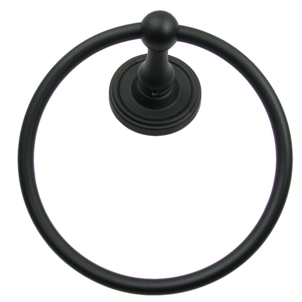 Rusticware 8286-BLK Midtowne Towel Ring in Black